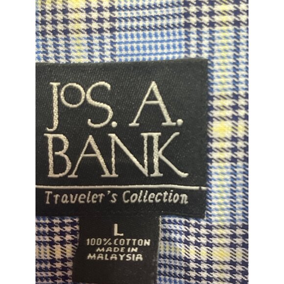 Jos A Bank Travelers Collection Mens Plaid Long Sleeve Button Up Shirt Size L - Picture 5 of 5